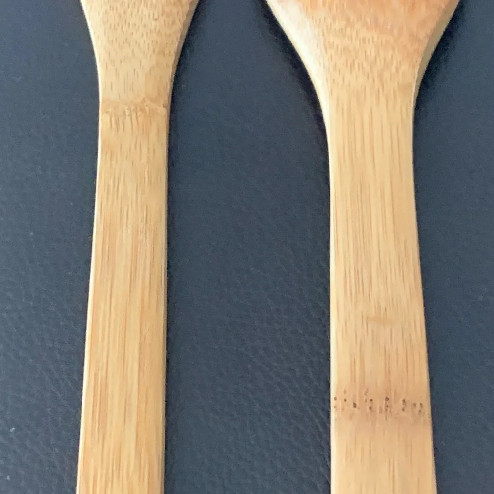 VTG Pampered Chef Slotted Wooden Utensils Bamboo Cooking Spoon Spatula Farmhouse
